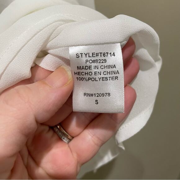 ENTRO Crochet & Lace Trim Tank Top White Size Small - Picture 7 of 7